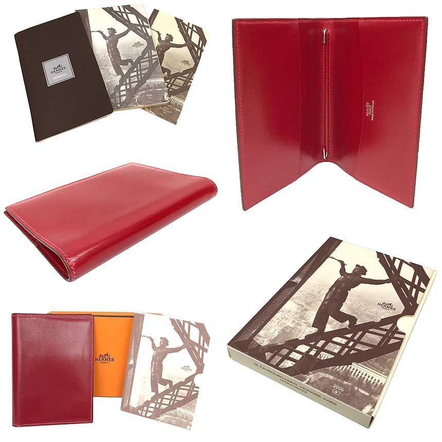 Hermes Agenda GM Notebook Cover Calfskin Leather Red — view 2