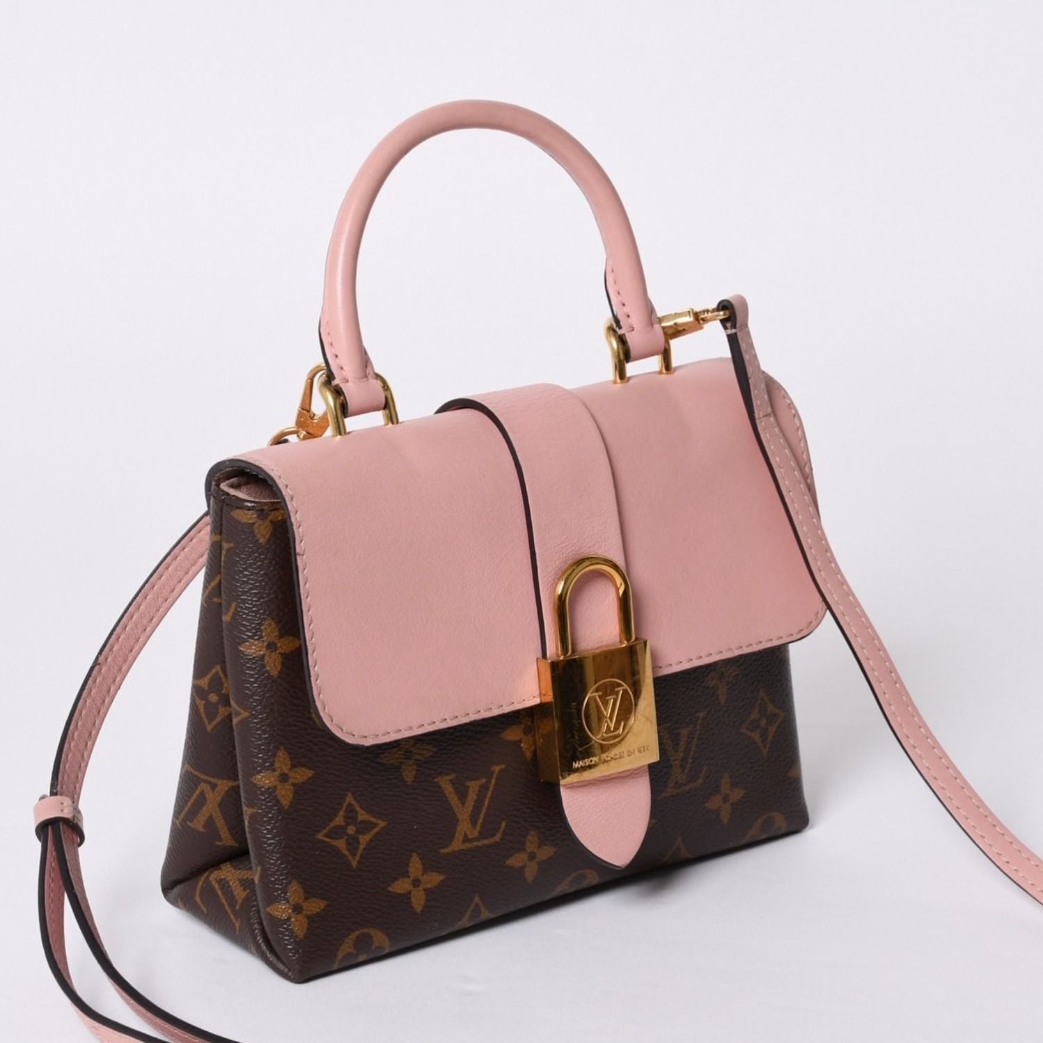 Louis Vuitton Locky BB Handbag Monogram Rose Poodle Pink Brown — view 3