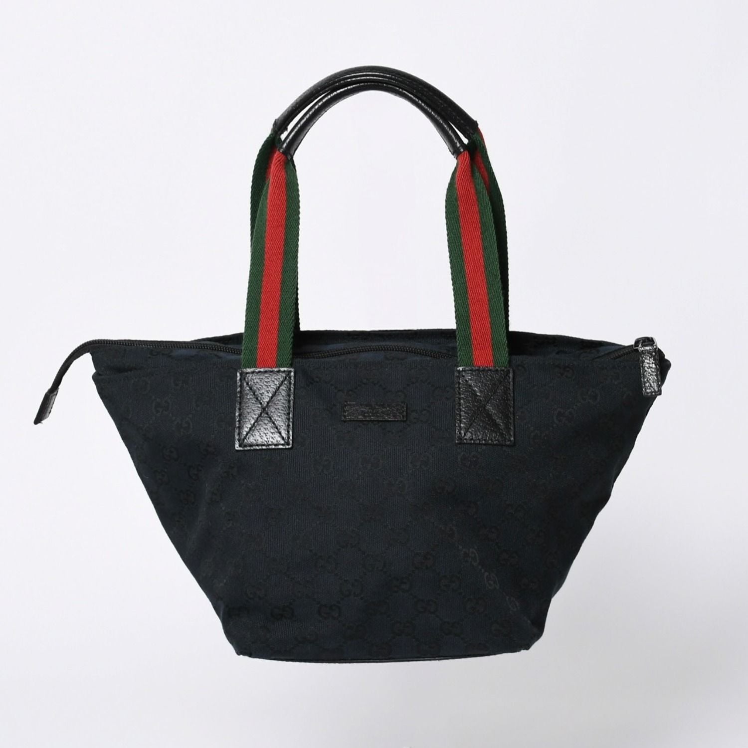 Gucci Handbag Sherry Line GG Canvas Silver Navy