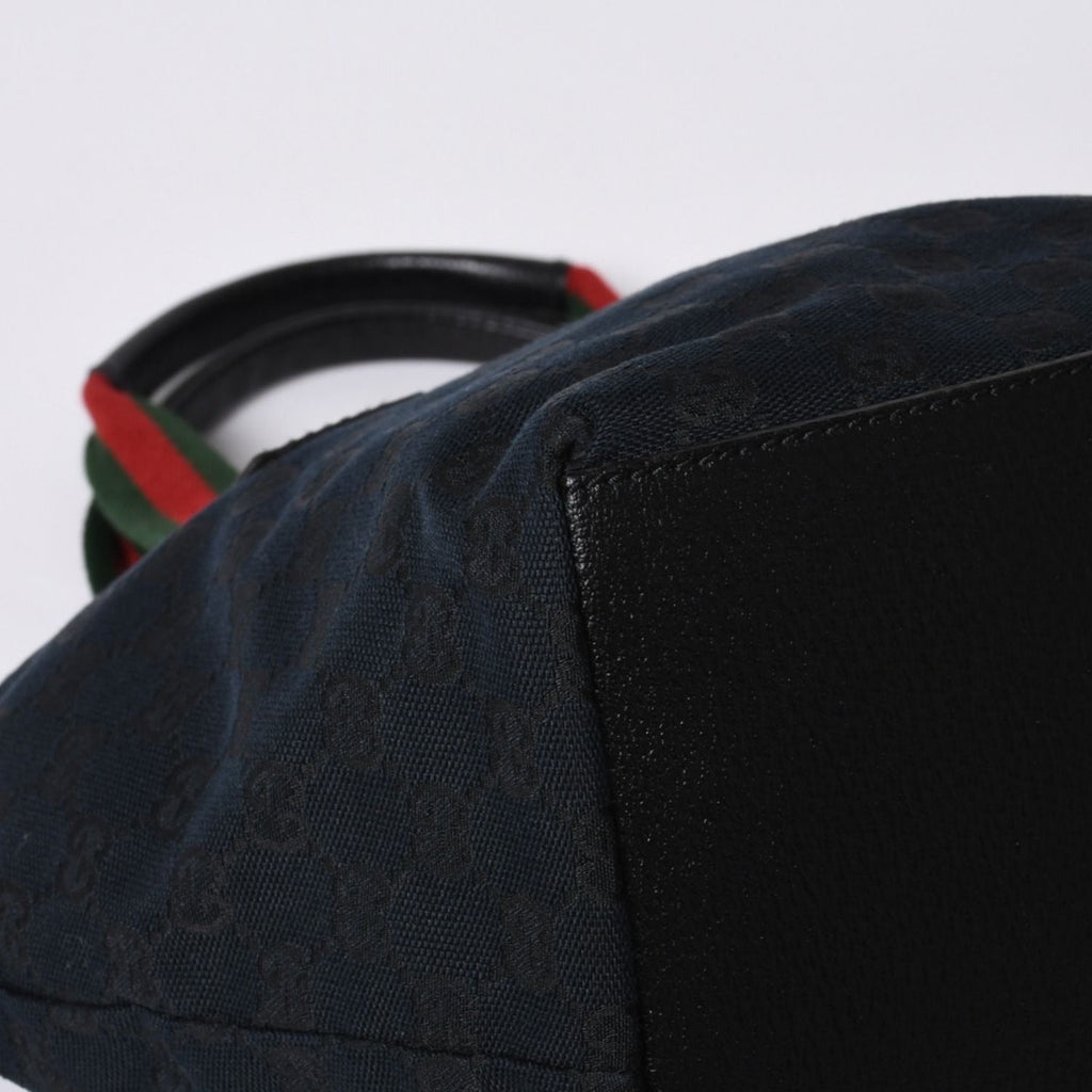 Gucci Handbag Sherry Line GG Canvas Silver Navy — view 8