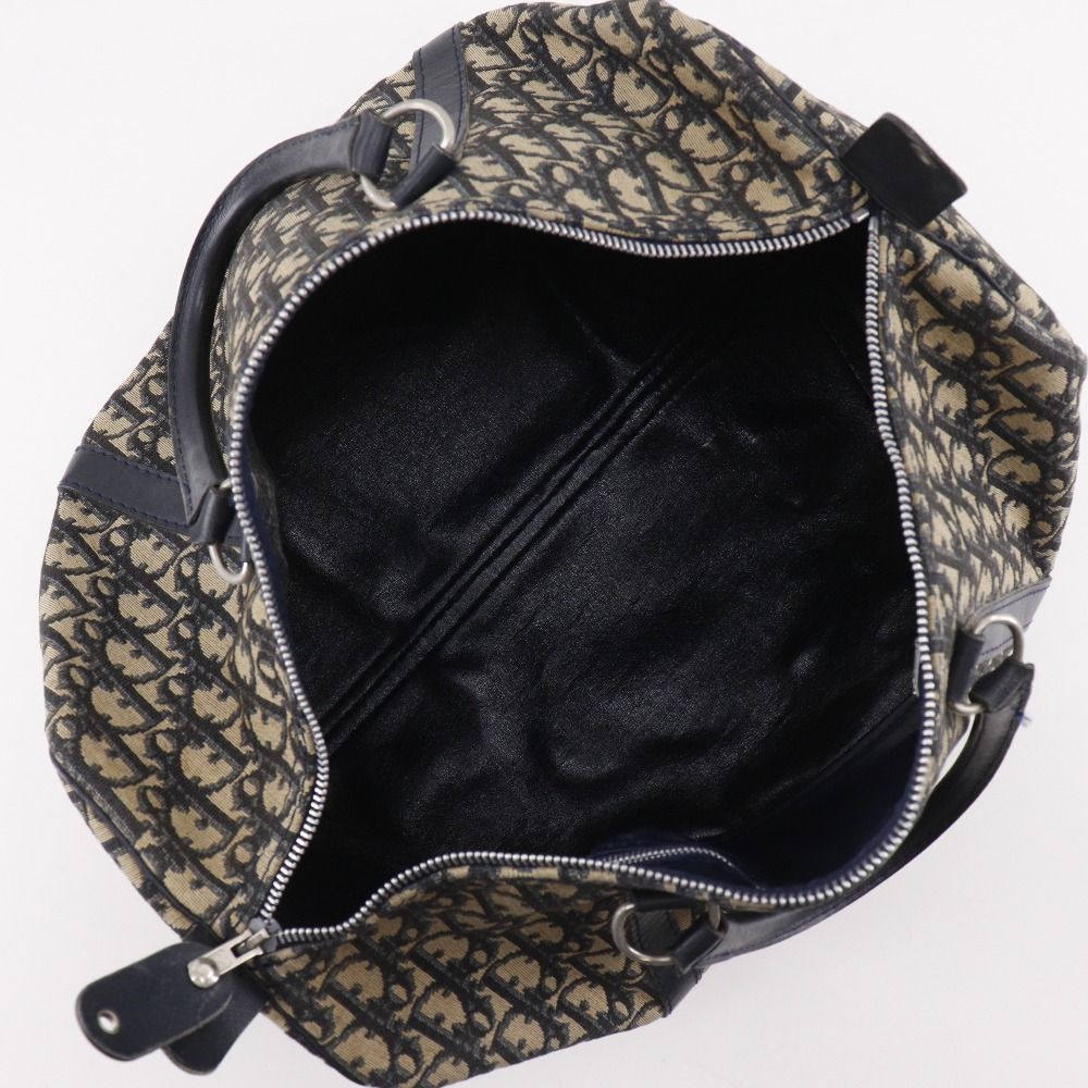 Dior Mini Boston Trotter Vintage Canvas Navy Handbag — view 6