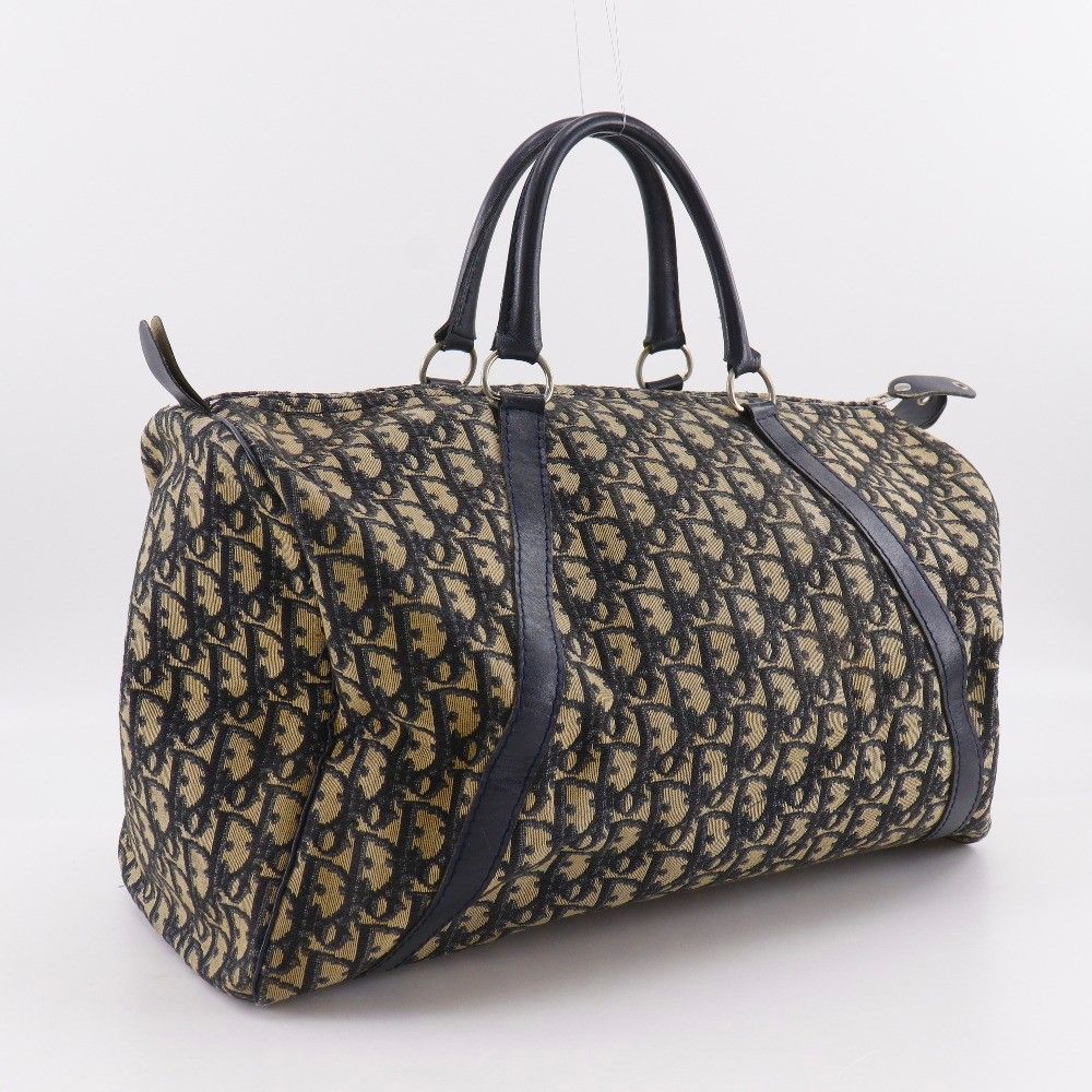 Dior Mini Boston Trotter Vintage Canvas Navy Handbag — view 3