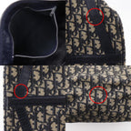 Dior Mini Boston Trotter Vintage Canvas Navy Handbag — view 7