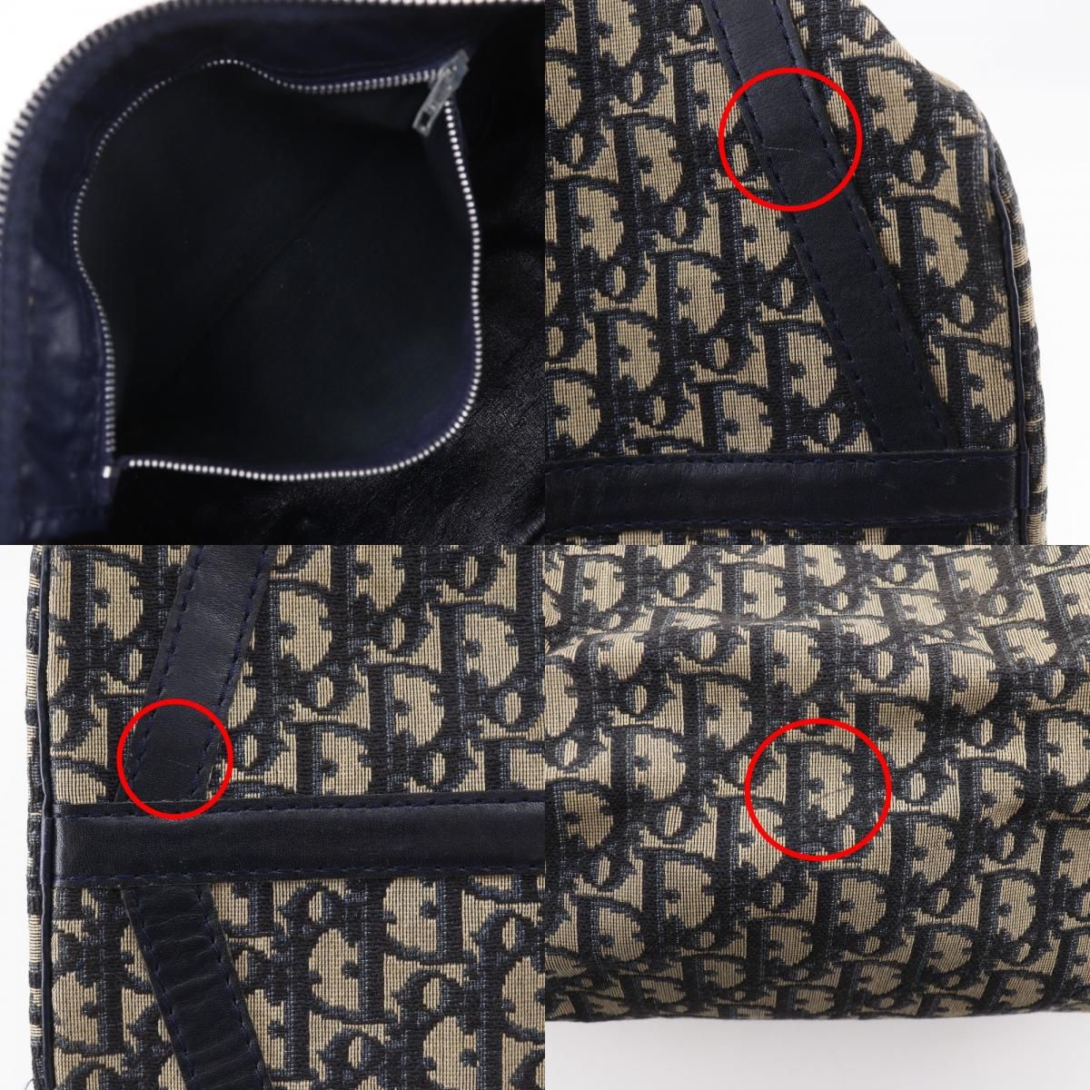 Dior Mini Boston Trotter Vintage Canvas Navy Handbag — view 7