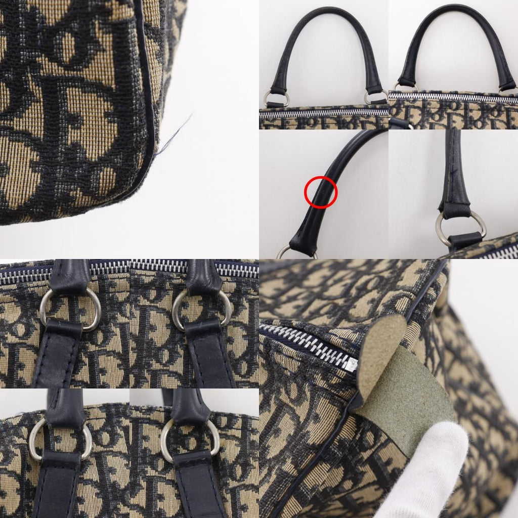 Dior Mini Boston Trotter Vintage Canvas Navy Handbag — view 9