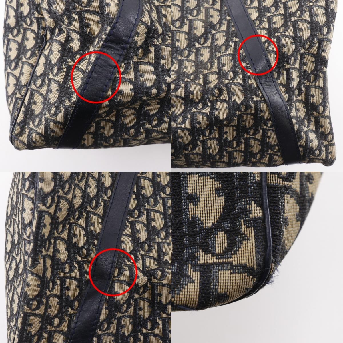 Dior Mini Boston Trotter Vintage Canvas Navy Handbag — view 8