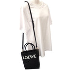 Loewe Tote 2-Way Raffia Leather Black Gold Travel — view 4