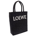 Loewe Tote 2-Way Raffia Leather Black Gold Travel — view 5