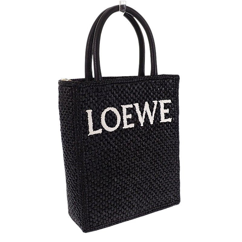 Loewe Tote 2-Way Raffia Leather Black Gold Travel — view 5