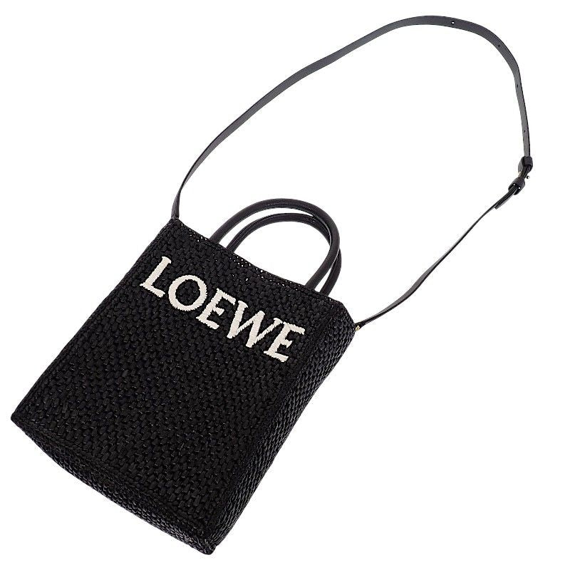 Loewe Tote 2-Way Raffia Leather Black Gold Travel — view 2