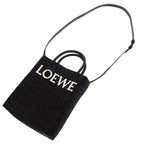Loewe Tote 2-Way Raffia Leather Black Gold Travel — view 2