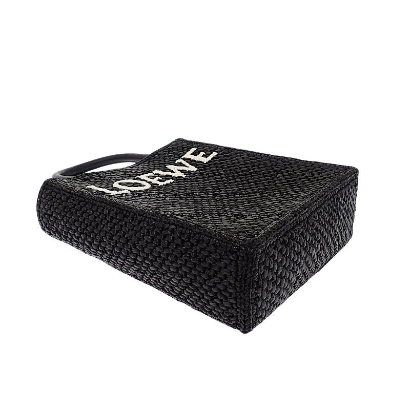 Loewe Tote 2-Way Raffia Leather Black Gold Travel — view 7