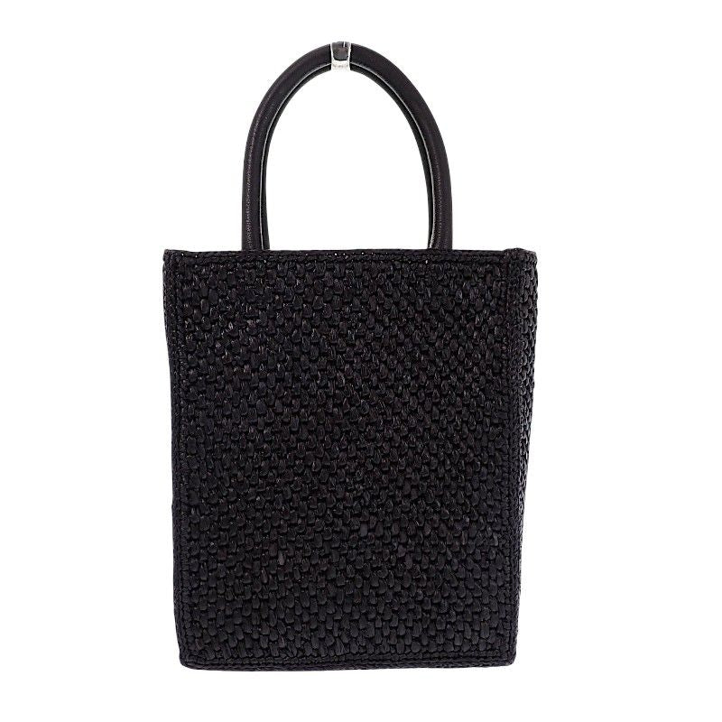 Loewe Tote 2-Way Raffia Leather Black Gold Travel — view 6
