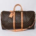 Louis Vuitton Keepall 55 Boston Bag V1 Monogram Brown Gold