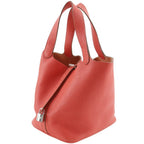 Hermes Picotin Lock 22 M Taurillon Clemence Red Handbag — view 2