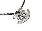 Chanel Double CC Logo Necklace 09 Clear Silver — view 5