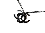 Chanel Double CC Logo Necklace 09 Clear Silver — view 2