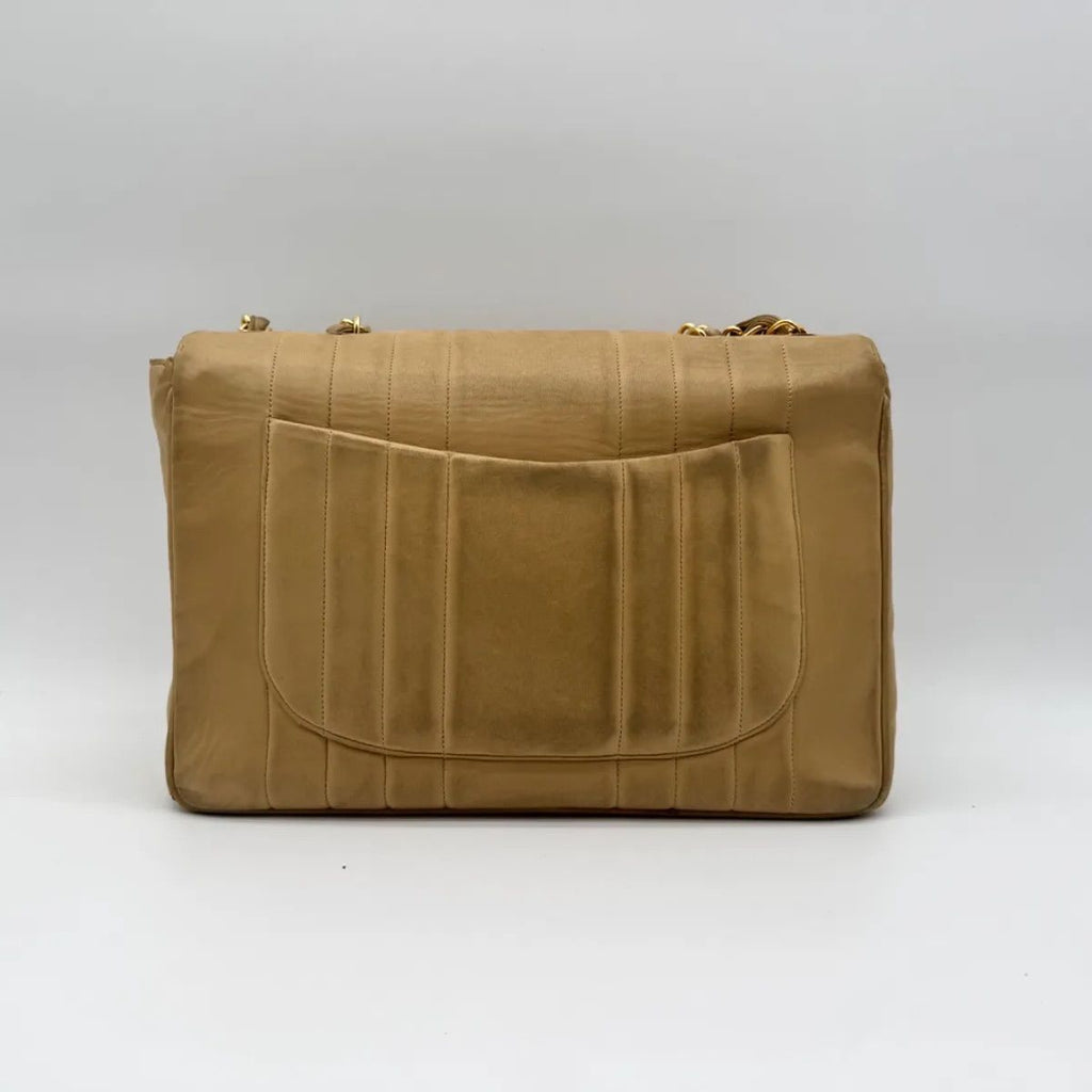 Chanel Shoulder Bag Mademoiselle CC Logo Leather Beige Lambskin Chain — view 2
