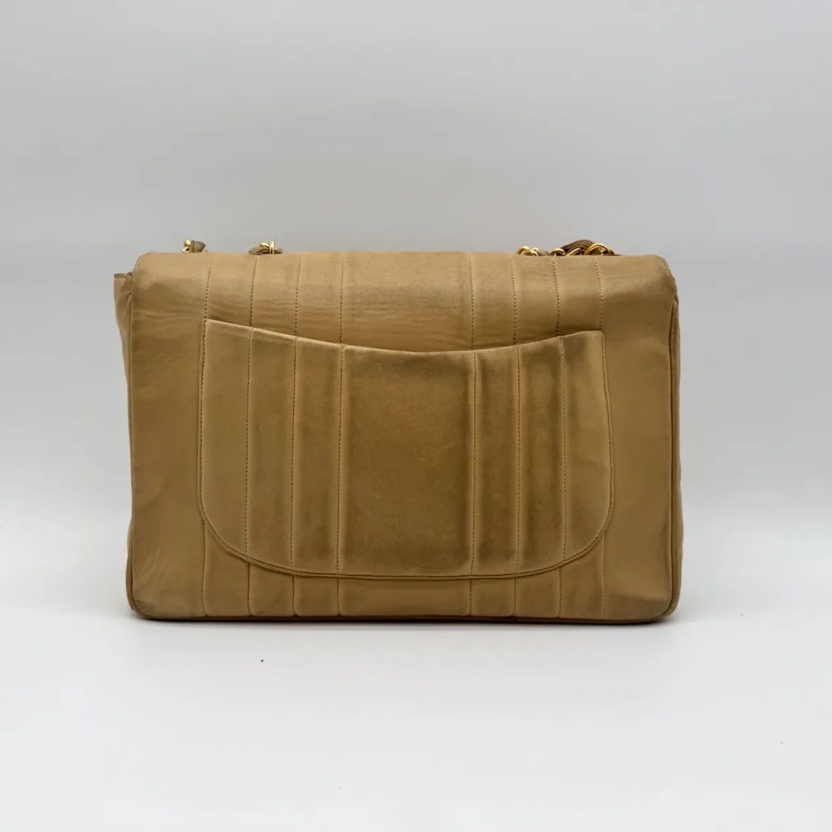 Chanel Shoulder Bag Mademoiselle CC Logo Leather Beige Lambskin Chain — view 2