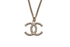 Chanel CC Logo Necklace Rhinestone Gold 08c — view 3