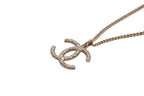 Chanel CC Logo Necklace Rhinestone Gold 08c — view 4