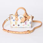 Louis Vuitton Nano Speedy Handbag Monogram Multicolor White Takashi Murakami