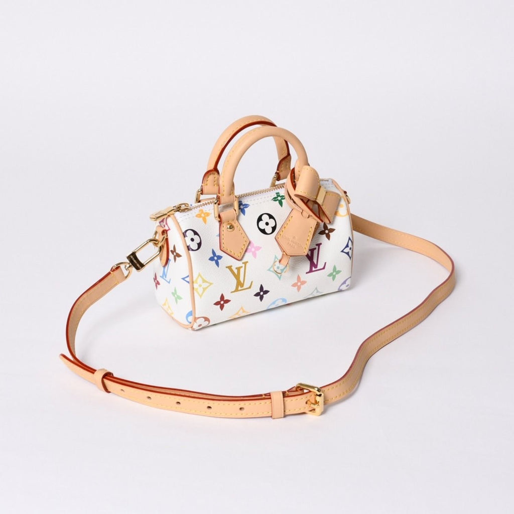 Louis Vuitton Nano Speedy Handbag Monogram Multicolor White Takashi Murakami — view 3