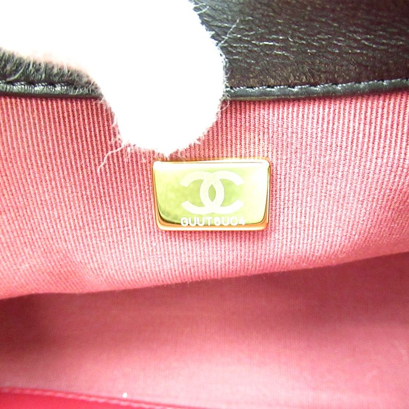 Chanel Quilted Top Handle Flap Bag Lambskin Handbag Black — view 8