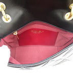 Chanel Quilted Top Handle Flap Bag Lambskin Handbag Black — view 7