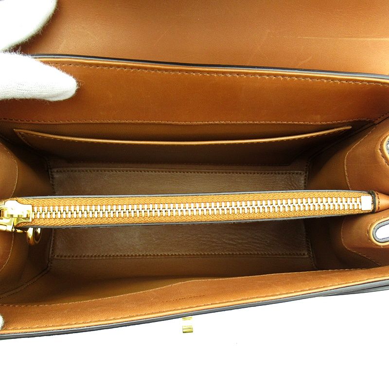 Celine Small 16 Seeds 2-Way Handbag Calfskin Tan — view 7