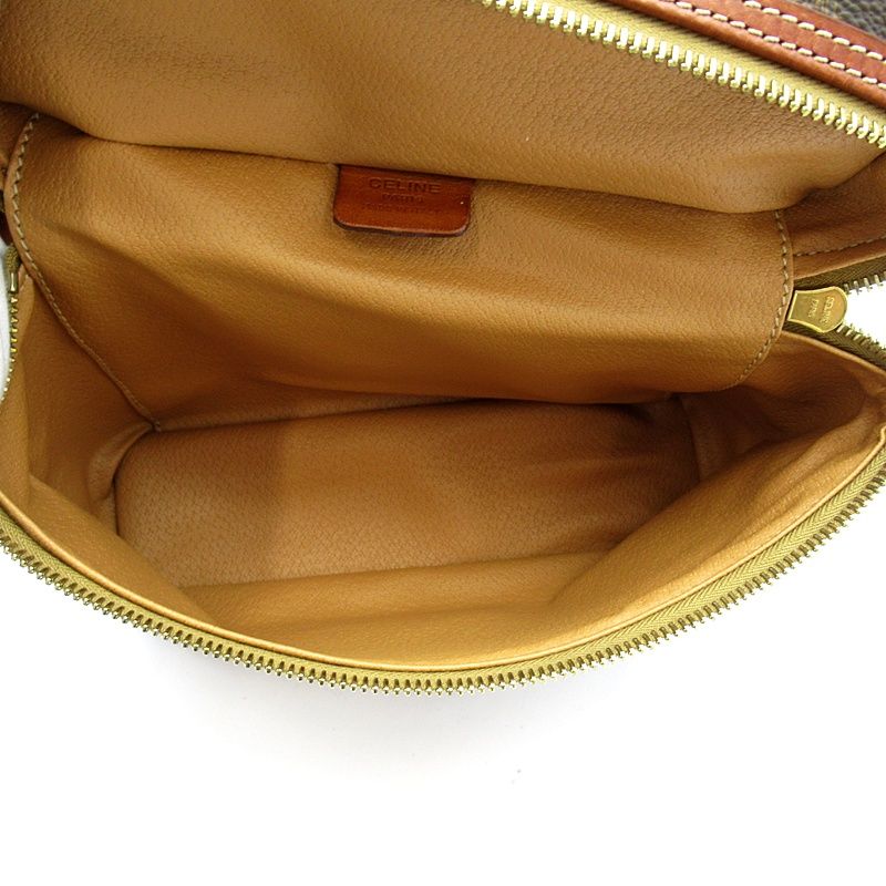 Celine Macadam Vanity Bag Leather Handbag Brown — view 7