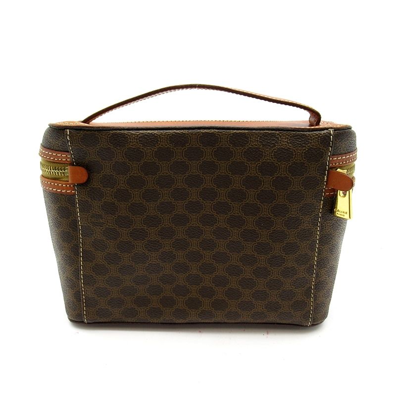Celine Macadam Vanity Bag Leather Handbag Brown — view 4