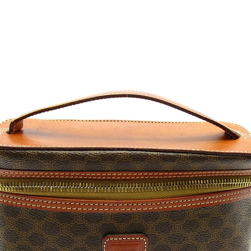 Celine Macadam Vanity Bag Leather Handbag Brown — view 2