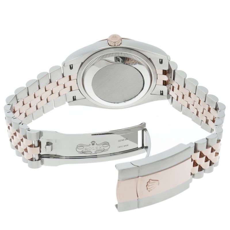 Rolex Datejust 36 Watch Jubilee Calf Box 18k Pink Gold SS Gray — view 5