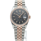 Rolex Datejust 36 Watch Jubilee Calf Box 18k Pink Gold SS Gray — view 2