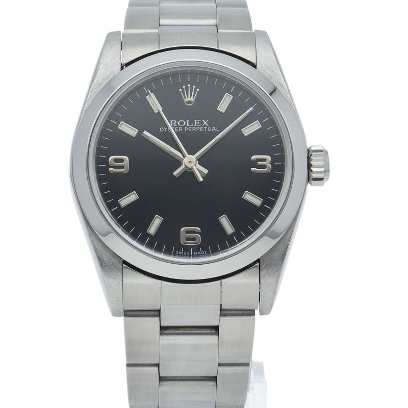 Rolex Oyster Perpetual Boys Watch SS Black Polished — view 2