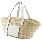 Loewe Basket Raffia Leather Beige Tote — view 2