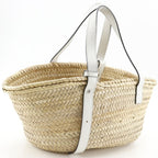 Loewe Basket Raffia Leather Beige Tote — view 3