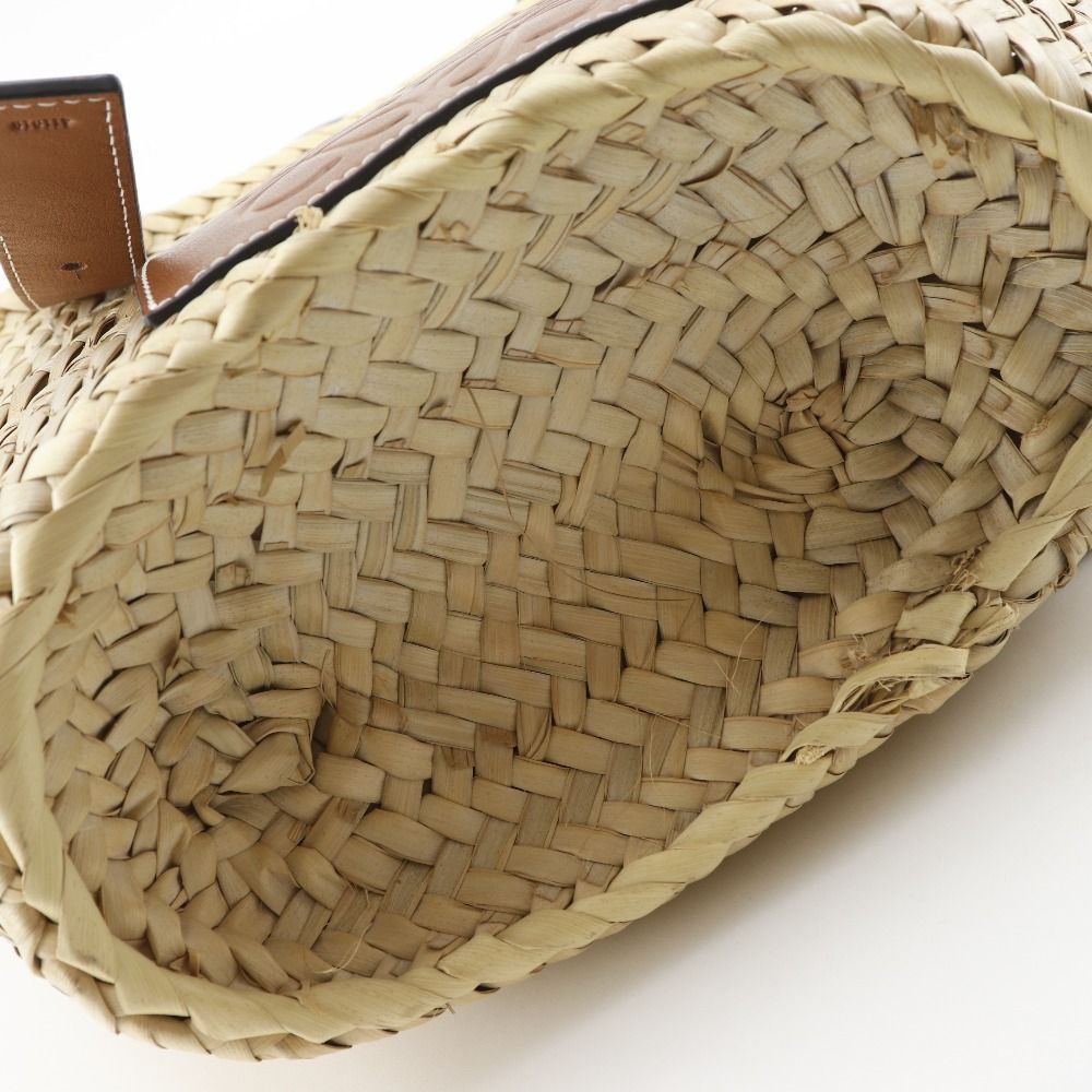 Loewe Basket Bag Small Bag Raffia Leather Beige Handbag — view 8