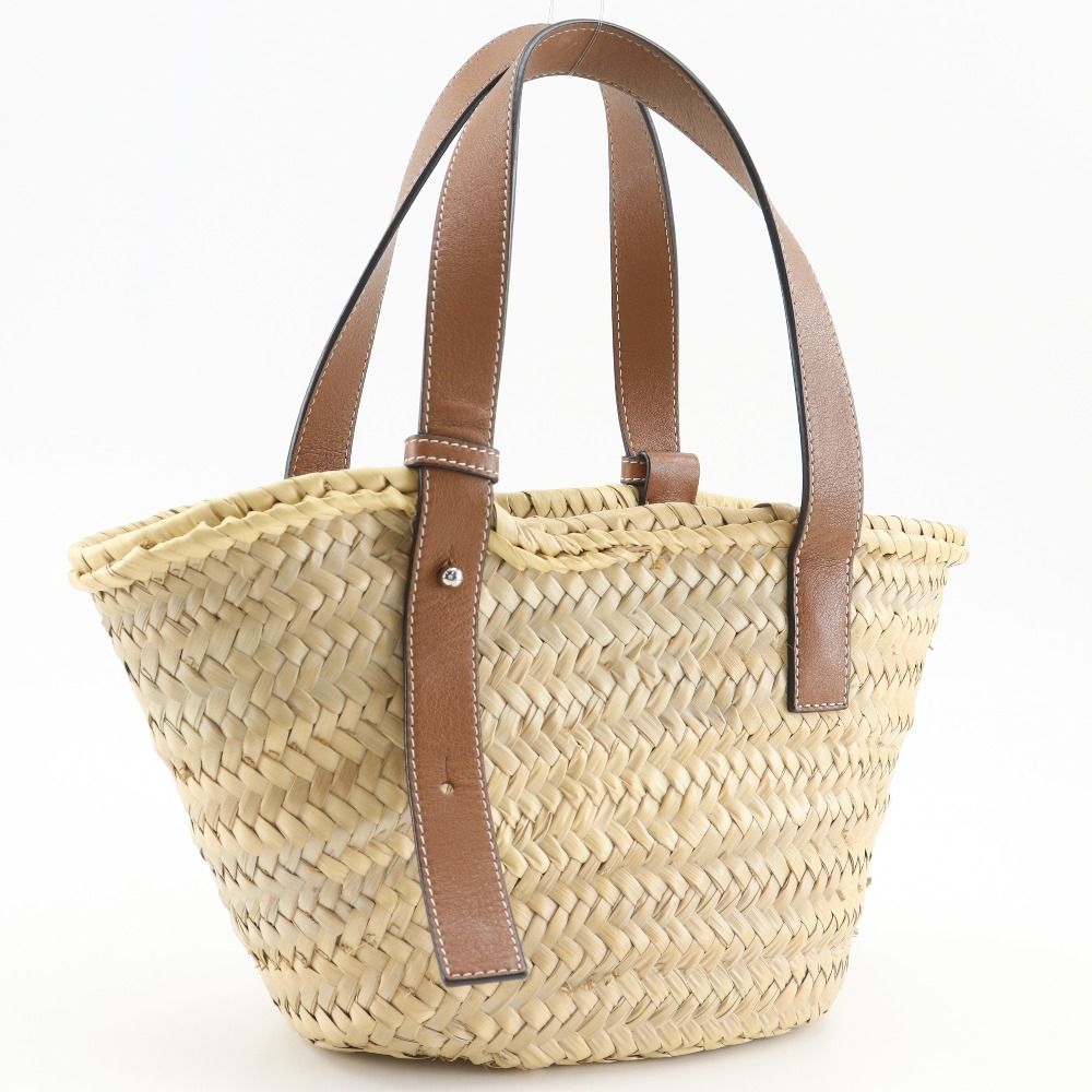 Loewe Basket Bag Small Bag Raffia Leather Beige Handbag — view 3