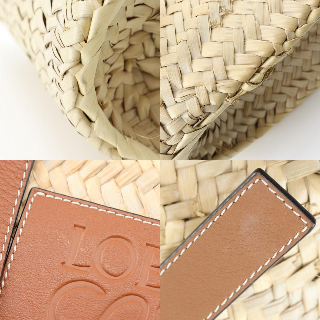 Loewe Basket Bag Small Bag Raffia Leather Beige Handbag — view 9