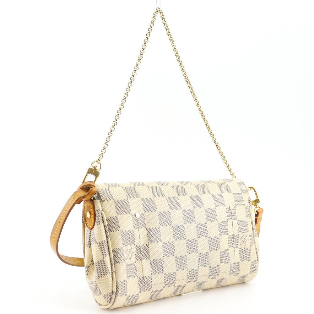 Louis Vuitton Favorite PM Damier Azur Canvas White Shoulder Bag — view 3