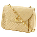Chanel Chain Shoulder Quilted Lambskin Beige Bag — view 2