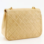 Chanel Chain Shoulder Quilted Lambskin Beige Bag — view 3