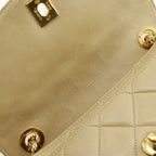 Chanel Chain Shoulder Quilted Lambskin Beige Bag — view 7