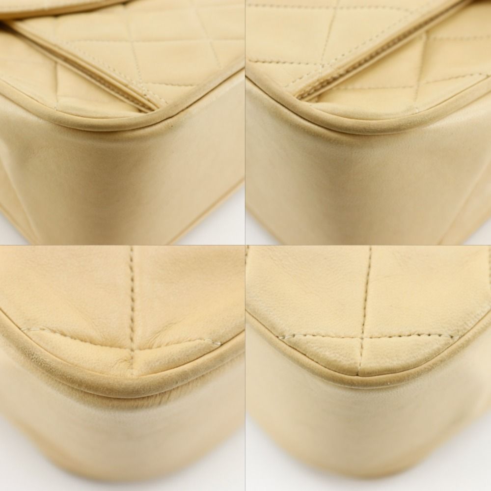 Chanel Chain Shoulder Quilted Lambskin Beige Bag — view 4