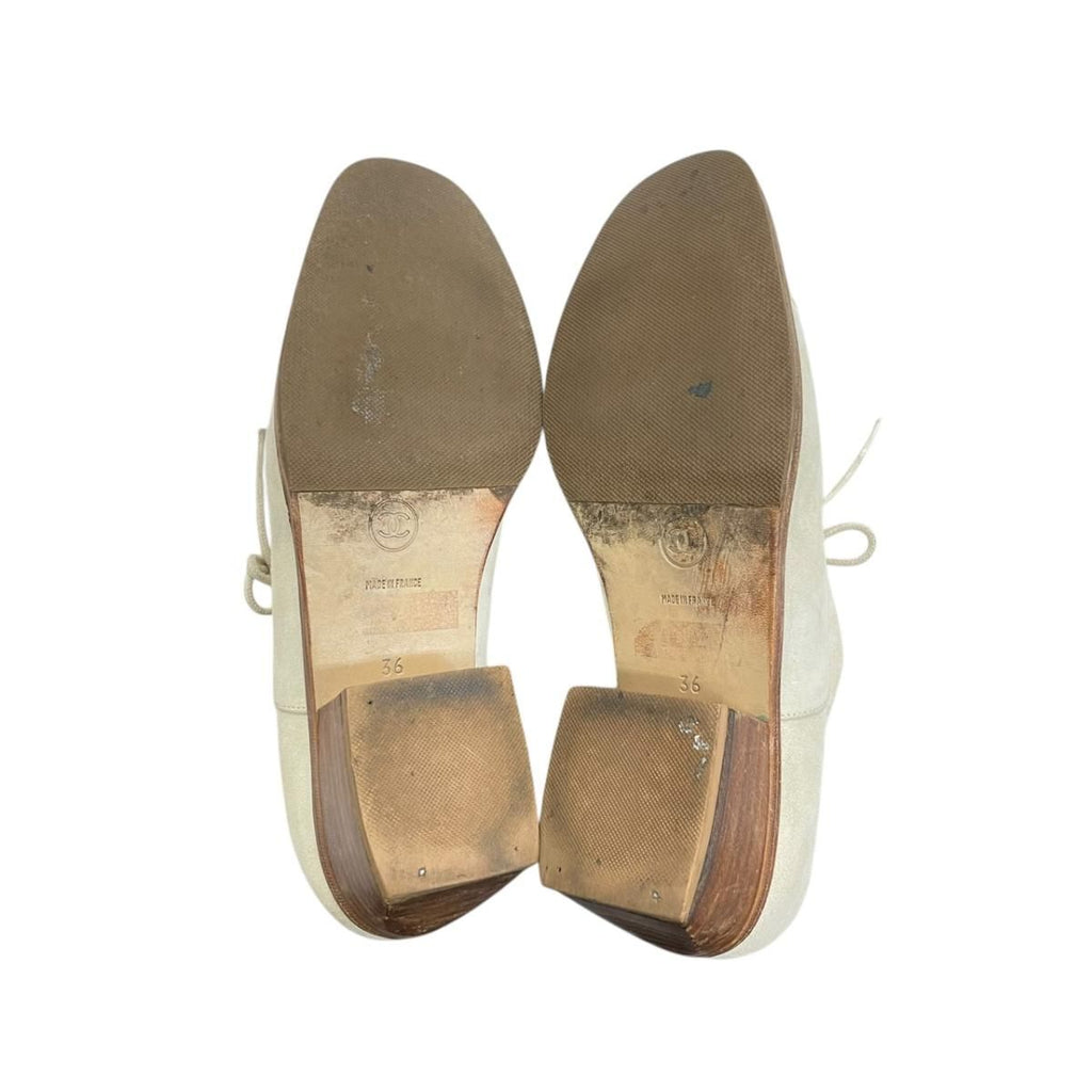 Chanel Lace Up Shoes Suede — view 9