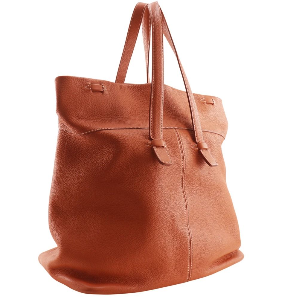 Hermes Tar Taurillon Clemence Brown Tote — view 3