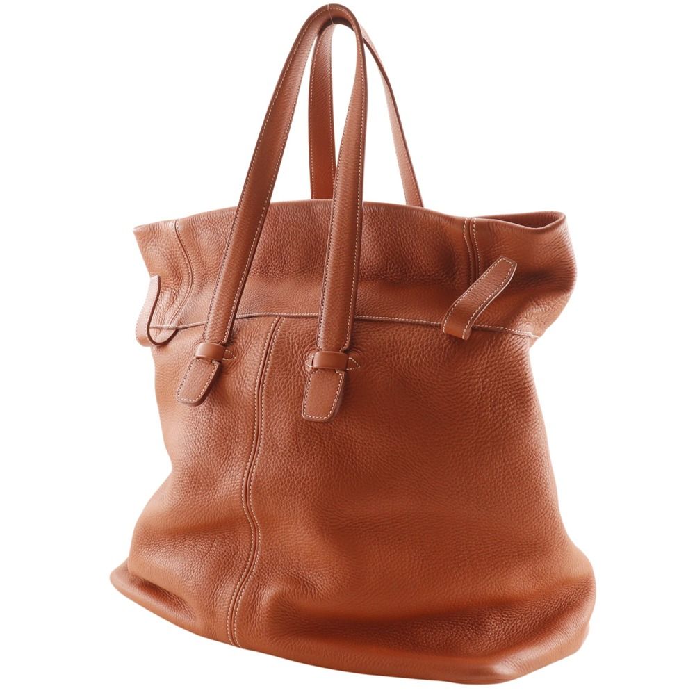 Hermes Tar Taurillon Clemence Brown Tote — view 2