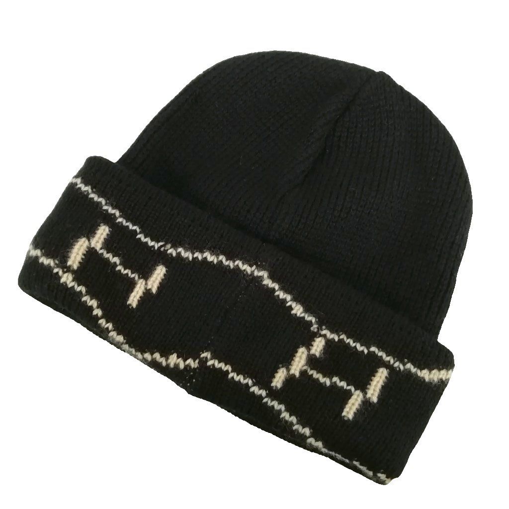 Hermes Martin Margiela Era Cashmere Logo Knit Cap Hat ME Black — view 2